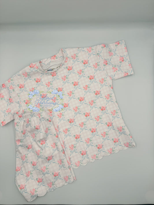Gingham scalloped set