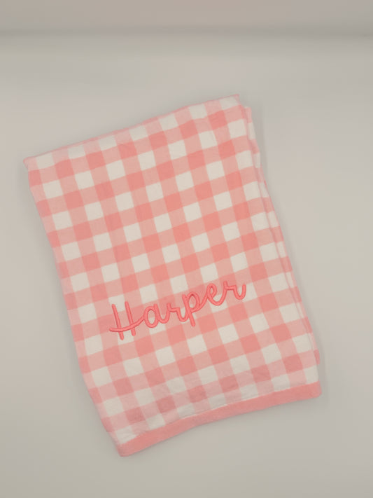 Gingham towel - Pink